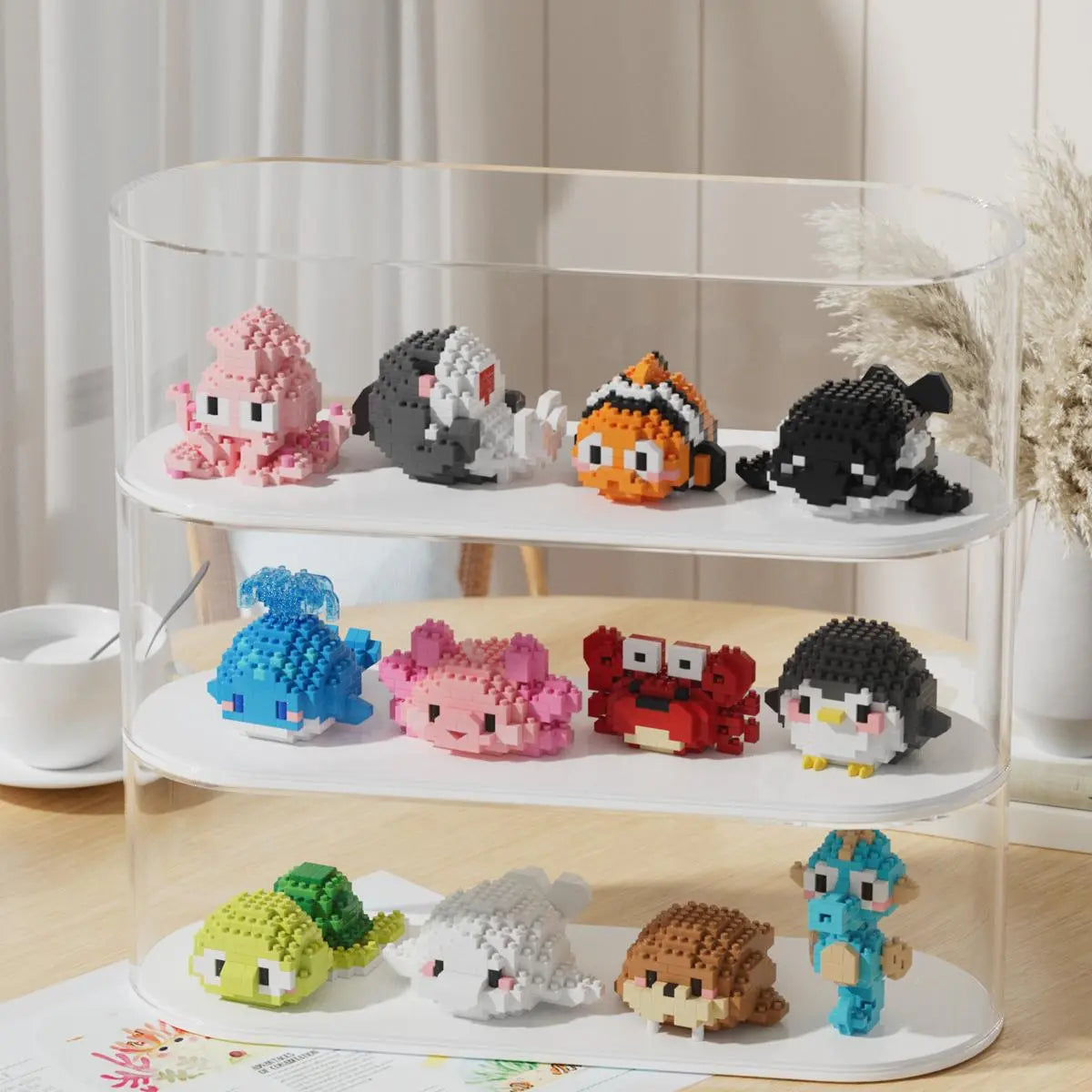 Cute Animal Design Building Blocks, Mini Creative Educational Block Toy for Boys & Girls, Building Block Models