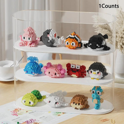 Cute Animal Design Building Blocks, Mini Creative Educational Block Toy for Boys & Girls, Building Block Models
