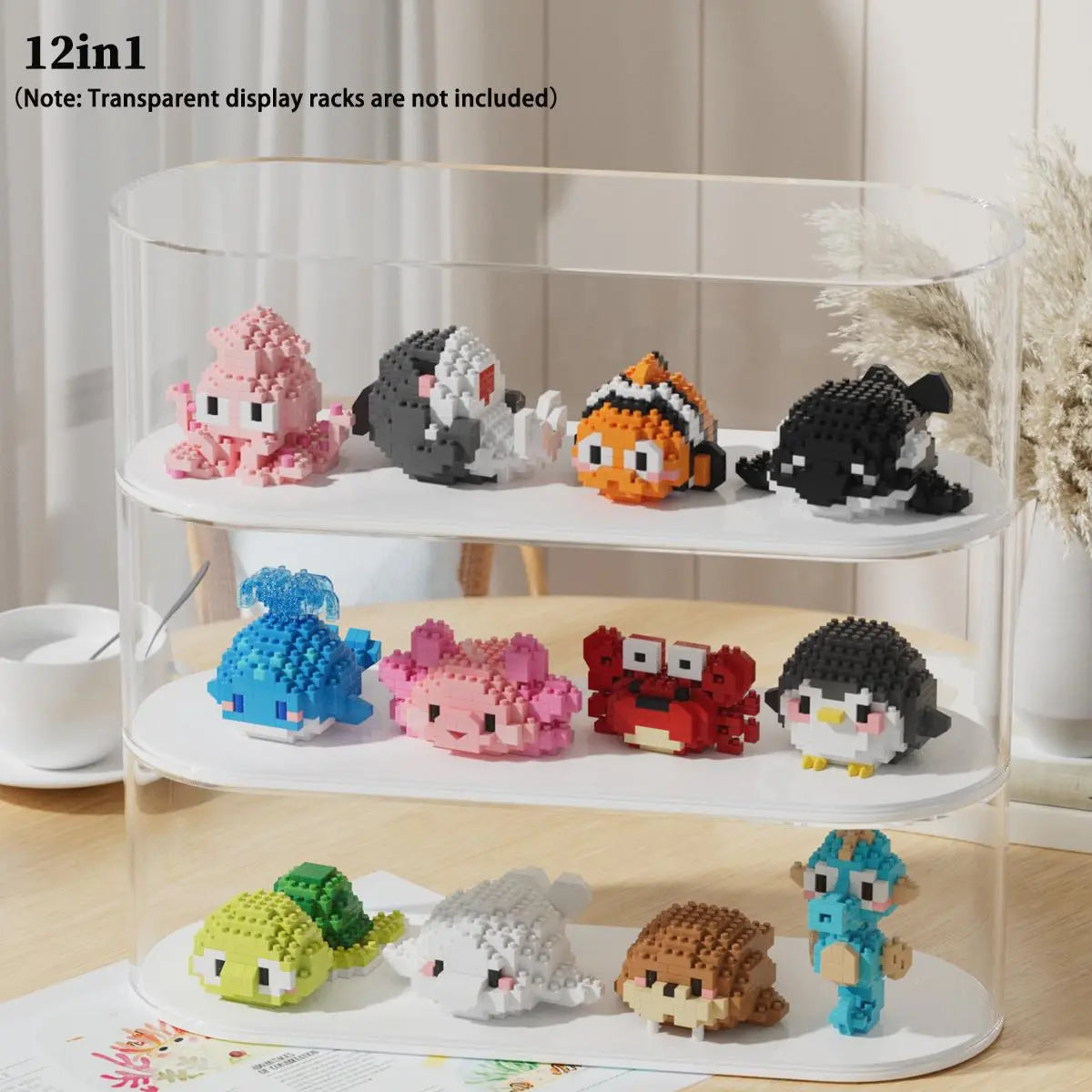 Cute Animal Design Building Blocks, Mini Creative Educational Block Toy for Boys & Girls, Building Block Models