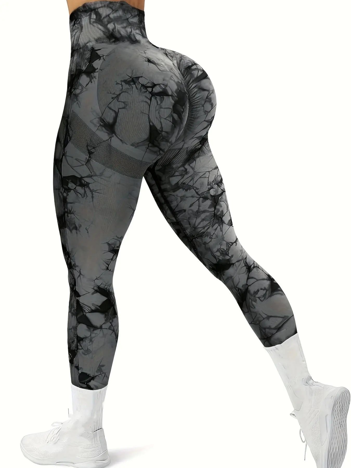 Women'S Plain / Tie Dye Print High Waist Sports Leggings, High Waisted Sportswear, Gym Leggings, Skinny Pants, Skinny Yoga Bottoms for Workout Running, Women Sport & Outdoor Clothing, Fitness Yoga Pants