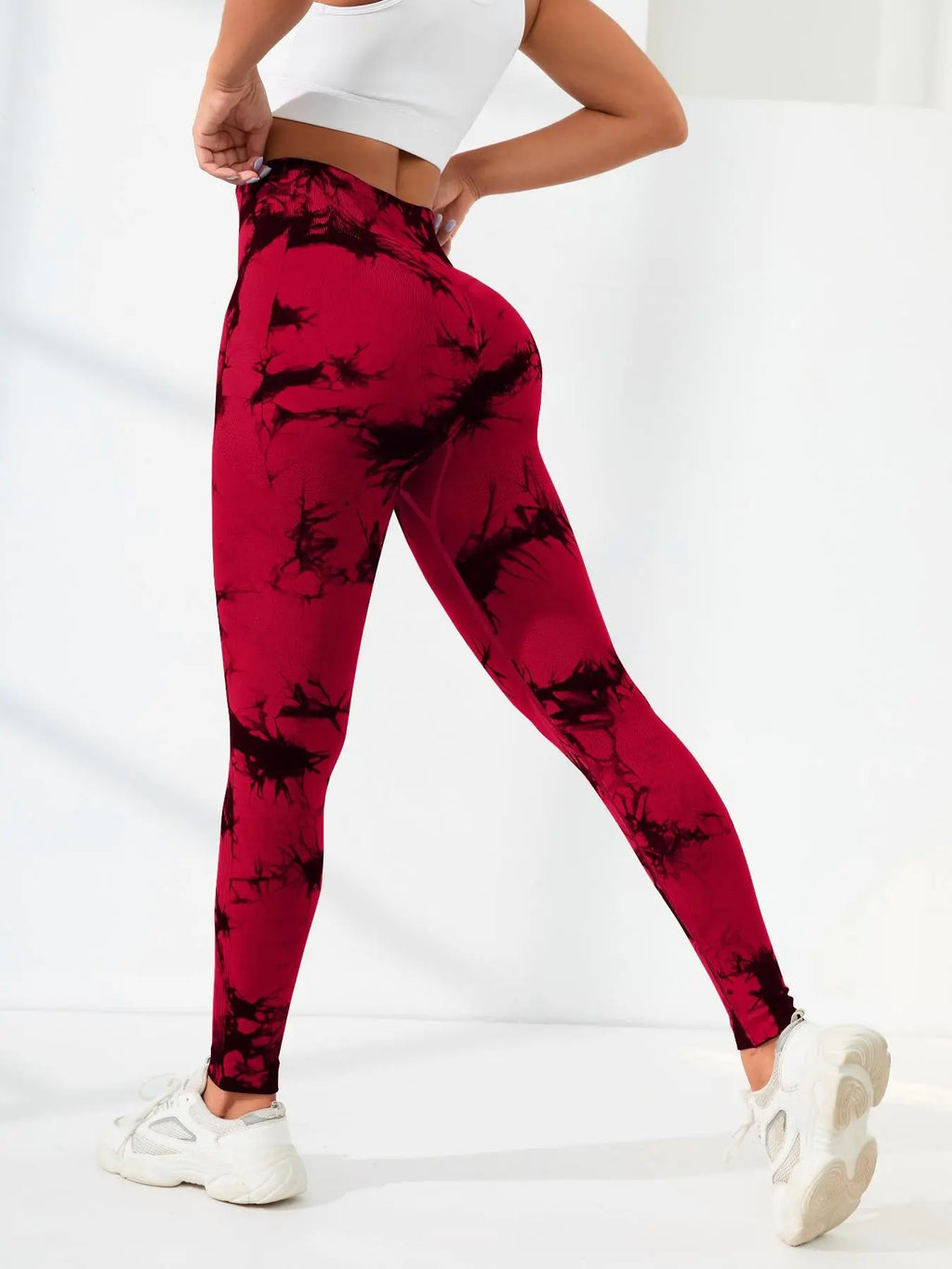 Women'S Plain / Tie Dye Print High Waist Sports Leggings, High Waisted Sportswear, Gym Leggings, Skinny Pants, Skinny Yoga Bottoms for Workout Running, Women Sport & Outdoor Clothing, Fitness Yoga Pants