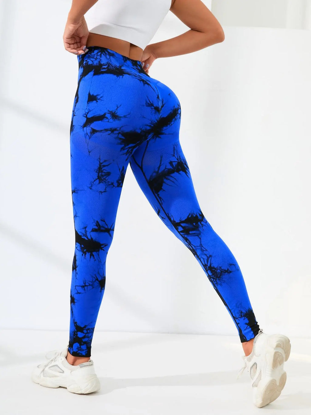 Women'S Plain / Tie Dye Print High Waist Sports Leggings, High Waisted Sportswear, Gym Leggings, Skinny Pants, Skinny Yoga Bottoms for Workout Running, Women Sport & Outdoor Clothing, Fitness Yoga Pants