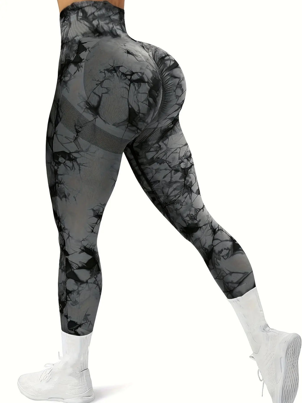 Women'S Plain / Tie Dye Print High Waist Sports Leggings, High Waisted Sportswear, Gym Leggings, Skinny Pants, Skinny Yoga Bottoms for Workout Running, Women Sport & Outdoor Clothing, Fitness Yoga Pants